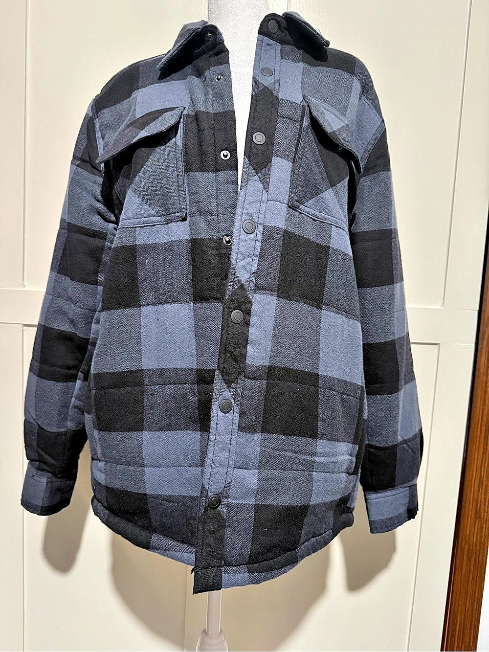 George Men's Fleece Lined Flannel Shirt Jacket Small